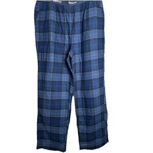 Barbour Mens Blue Glenn Tartan Plaid Pajama Sleep Lounge Pants XL